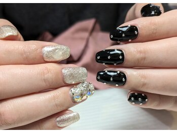 ちぐはぐゴールドドットハート