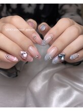 リアンド(Li&)/ピンク×ブルー ネイル