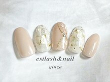 エストラッシュアンドネイル 銀座店(est lash&nail)/ホワイトシェルタイルネイル