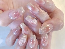 ワンホン定番チークネイル