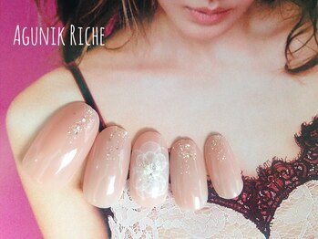 アグニークリッシェ(Agunik Riche)/【水彩フラワーネイル】