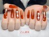 【付き替ネイルオフ無料】スカルプチップ長さだし　ガーリーワンカラーネイル