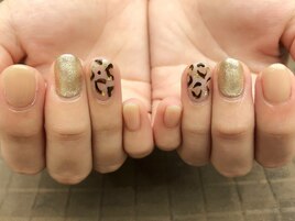 ヒョウ柄×金箔