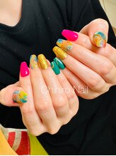 チヒロネイル/カラフルニュアンスネイル