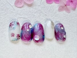 紫陽花ネイル
