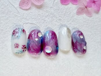 ネイルサロン ロゼプリュム/紫陽花ネイル
