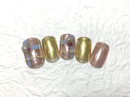 【フットネイル】ミラーネイル