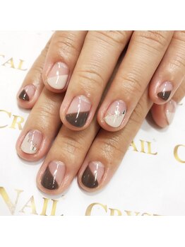 クリスタルネイル ゆめタウン博多店(CRYSTAL NAIL)/斜めフレンチネイル