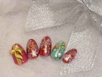 ネイルサロン ブリオン(Nail Salon Bullion)/雪降るクリスマスネイル