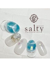 ネイルアンドアイラッシュサロン ソルティ 寺田町(salty)/波ネイル