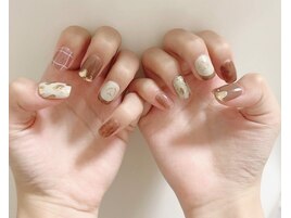 桜ネイルラメグラデーション梅田