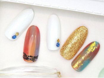 ネイルズガッシュ 大森駅前店(NAILs GUSH)/*秋色タイダイゴールド*