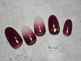 逆グラデ・ボルドーネイル＊