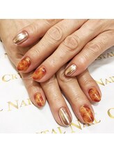 クリスタルネイル ゆめタウン博多店(CRYSTAL NAIL)/べっ甲＆ミラーネイル