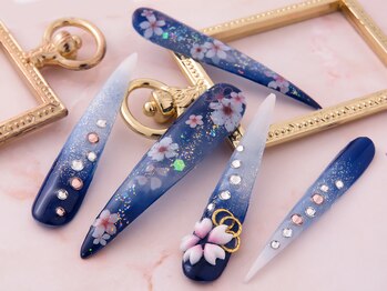 カラーズ 浜松店(colors)/夜さくらネイル☆
