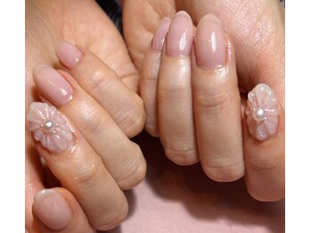 ネイル ミー(nail mee)/ぷっくり花パラジェルワンカラー