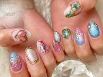 カラーネイル(Color nail)の写真/【さらにあなたを輝かせるネイルを☆】イベントネイルご用意！季節感のあるネイルで煌びやかなお手元に♪