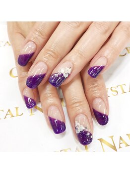 クリスタルネイル ゆめタウン博多店(CRYSTAL NAIL)/斜めフレンチネイル