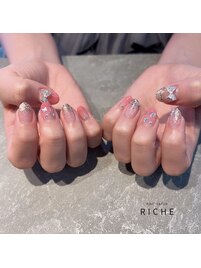 ピンク×ラメグラネイル