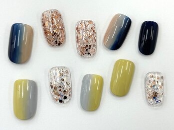 ネイルサロン クイール 小山店(NAIL SALON QUILL)/縦グラデ＆ラメ