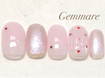 ジェンマーレ 青葉台店(Gemmare)/ハートドット柄デザインネイル