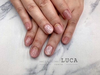ネイルアトリエルカ(nail atelier LUCA)/W-366　大人可愛い大理石ネイル