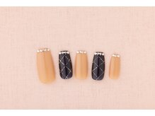 ヴァンネイル(VINGT NAIL nail&eye beauty)/ガーリー×ブラックネイル
