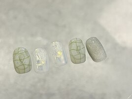 オーロラぷっくりネイル