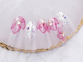 クリアフラワーフレンチネイル