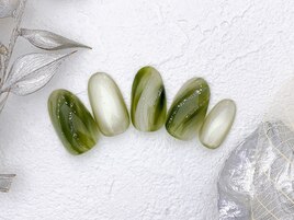 抹茶ミルクニュアンスネイル