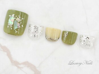 ラグジュアリーネイルズ アカバネ(Luxury Nails Akabane)/春*グリーンNail