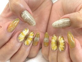 【森】夏 &nbsp;ひまわりネイル