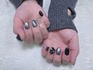 シルバー&ブラックネイル