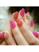 ネイルサロン コットンウィード(Nail Salon COTTON WEED)/ビビッドピンクのネイル♪