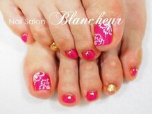 ネイルサロン ブランシュール(Nail Salon Blancheur)/【キュートな手描レース】フット