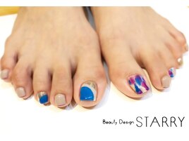 アシンメトリ ブルー パープル