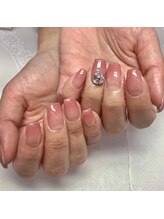 アイリッシュネイル 久屋大通店(Irish Nail)/グラデ―ジョン×ビジュー盛り