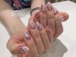 秋桜風ネイル