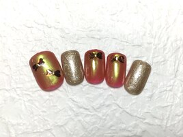 【フットネイル】ミラーネイル