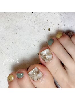フルール(fleur)/大理石ネイル