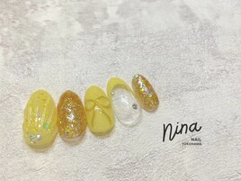 #リボンネイル　#貝殻ネイル