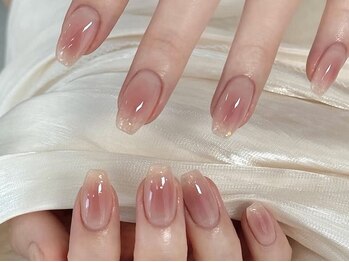 センスネイル 池袋店(Sense Nail)/ベージュ系上品ミラー初夏