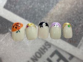 かぼちゃハロウィンラメフレンチ