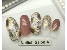 ネイリッシュサロン エー(Nailish Salon A)/レトロヒマワリネイル