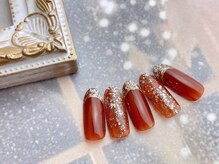 ネイルサロン&スクール ジーナ(GINA)/キラキラブラウンネイル