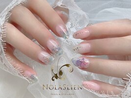 紫陽花ネイル　フィルイン