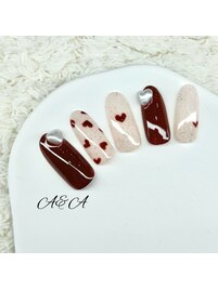 ボルドーハートネイル