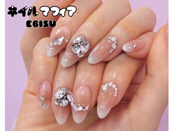 ネイルマフィア 恵比寿(NAIL MAFIA)/チークネイル/ビジュー/ワンホン