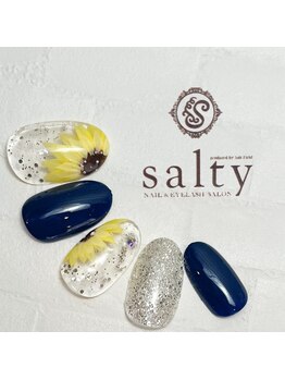 ネイルアンドアイラッシュサロン ソルティ 寺田町(salty)/ひまわりネイル