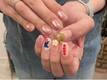 ネオイ(neo:i)の写真/【cafe drinkも楽しめるネイルサロン】カラーパーツ200種以上も取り揃えているので貴方のスキが見つかる♪